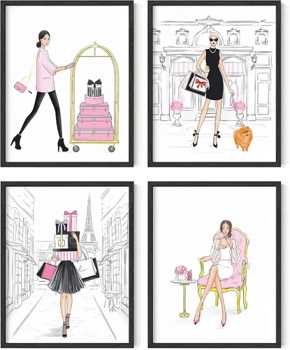 Miniatura 9 de HAUS AND HUES Decoración de pared de maquillaje para habitación de glamour, juego de 4 cuadros de moda para pared, arte de pared con lápiz labial