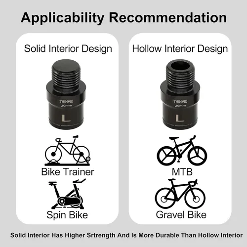 Miniatura 2 de Thinvik Titanium Alloy Bike Pedal Extenders, Extended Pedal Spacer for 9/16 inch Bike Pedals, Pedal Extensions - Extended 20mm/ 0.79in