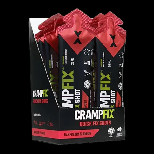 CrampFix Tiro deportivo, previene y alivia los calambres musculares en segundos, bolsas de fácil transporte, paquete de 15, todo natural, frambuesa