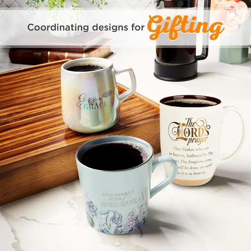Miniatura 6 de Christian Art Gifts Taza de café de cerámica con base de arcilla blanca – 15 oz. Taza de café y té inspiradora sin plomo ni cadmio para hombres