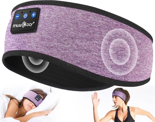 Miniatura 9 de MUSICOZY - Diadema para dormir con auriculares Bluetooth 5.4, audífonos inalámbricos con máscara para los ojos, orejeras HD para entrenamiento