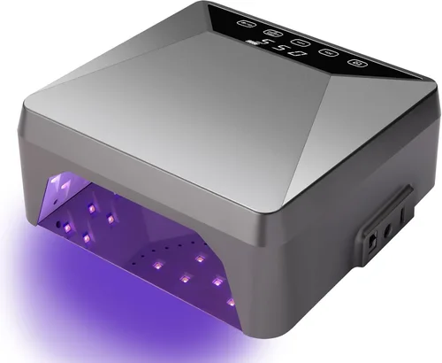 Lámpara de uñas LED UV recargable de 78 W para uñas de gel, secadora de uñas inalámbrica con soporte telescópico oculto para manos y pies, batería