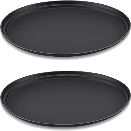 Miniatura 10 de FillTouch 2 bandejas ovaladas grandes con forro de goma de polipropileno para cocina, comedor, cafeterías, servicio de comida rápida