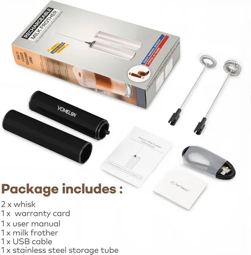 Miniatura 6 de Espumador de leche recargable, espumador de café eléctrico, mezclador de bebidas portátil para café con leche, capuchino, café, huevos, chocolate