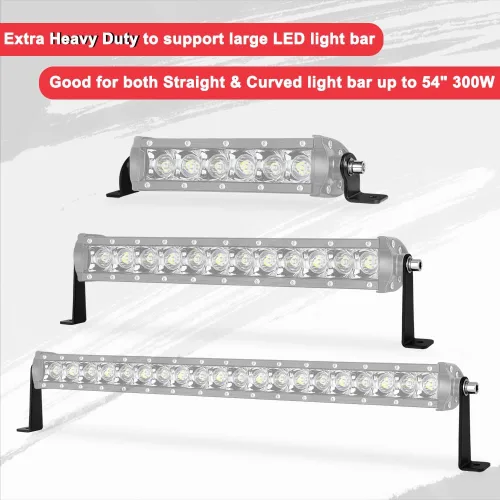 Miniatura 5 de Soportes de montaje de barra de luz, kit de 4 piezas de soportes universales montados lateralmente para barra de luz LED de una fila para camiones