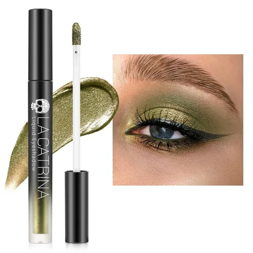 Miniatura 10 de Sombra de ojos metálica líquida roja, delineador de ojos brillante, brillo de alto pigmento, secado rápido, impermeable, de larga duración