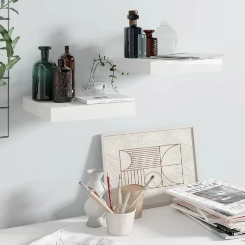 Miniatura 84 de Estantes flotantes de pared, juego de 4 estantes decorativos para montar en la pared, estante colgante con soportes invisibles para decoración