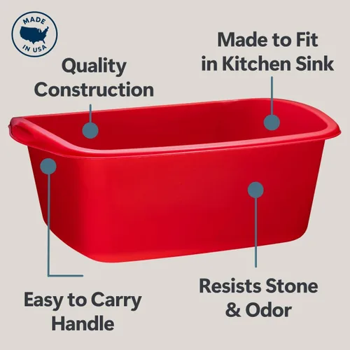 Miniatura 5 de Tribello Paquete de 2 Recipientes para Fregadero de Cocina, Recipiente de Plástico para Lavar Platos y Baño de Pies para Remojar los Pies, Cubo