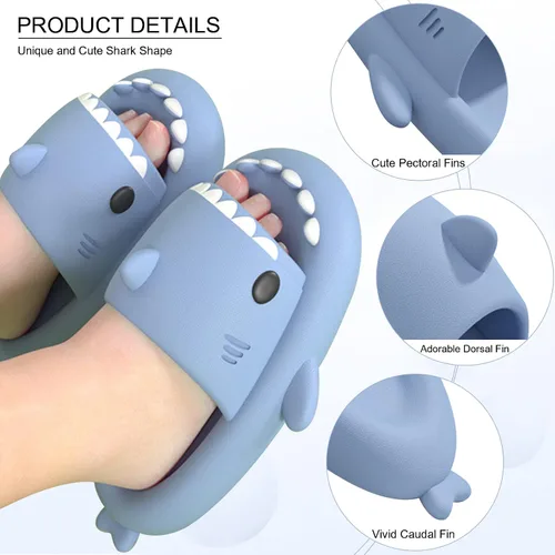 Miniatura 2 de EECH Sandalias Cloud Shark para niños y niñas, 2023, pantuflas de tiburón para niños grandes, sandalias de tiburón de suela gruesa mejoradas