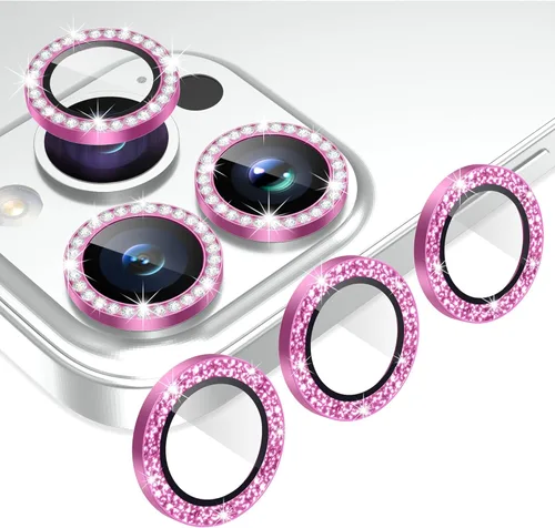 Miniatura 73 de AGVEE Paquete de 6 protectores de lente de cámara para iPhone 14 Pro de 6.1 pulgadas/14 Pro Max de 6.7 pulgadas, con diamantes brillantes y anillo