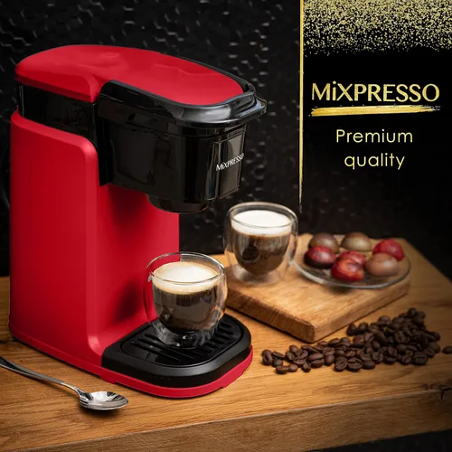 Miniatura 8 de Mixpresso Cafetera de una sola taza, cafetera personal de una sola porción, compatible con cápsulas individuales, tecnología de preparación rápida