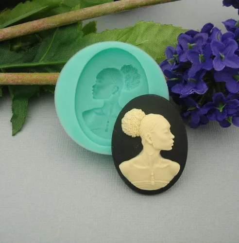Miniatura 2 de FS Molde de silicona de marca Black History Cameo flexible para manualidades, joyería, resina, álbumes de recortes, arcilla polimérica