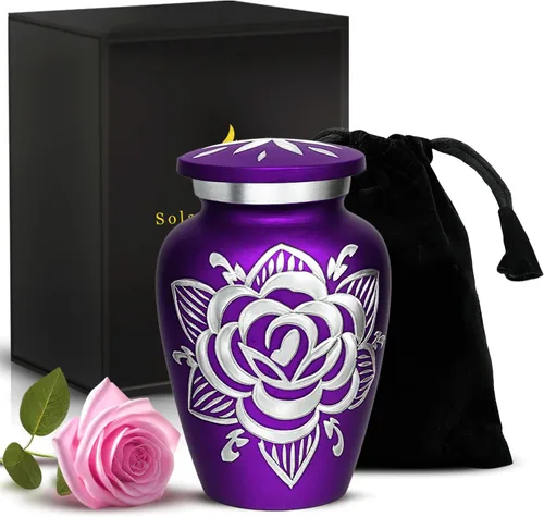 Miniatura 12 de Urna de Cremación de Rosa para Cenizas para Mujeres y Hombres - Urnas de Rosa Artesanales para Cenizas Humanas Adultas Femeninas y Masculinas