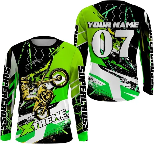 PIONAMZIOZ Camiseta Supercross personalizada UPF30+ para jóvenes, hombres y mujeres, Xtreme SX, camiseta de carreras de manga larga