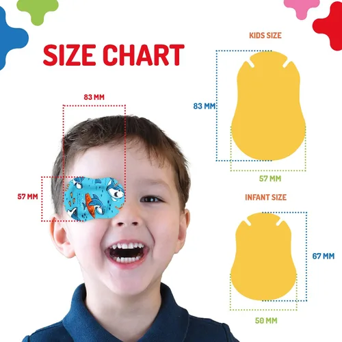 Miniatura 3 de OPTHOPATCH Defined Vision - Parches para ojos para niños, diseño divertido para niños, 30 + 10 vendajes adhesivos extra sensibles de algodón
