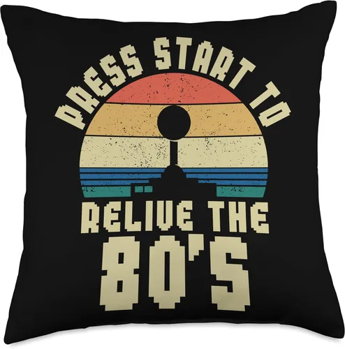 Miniatura 4 de Retro Vintage 80s Arcade Nostalgia Pixel Art Video Games Throw Pillow