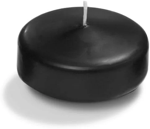 yummi Caja de 18 velas flotantes negras de 3" Negro