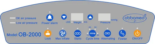 Miniatura 4 de Colchón de aire estándar OB-2000 de 9 pulgadas, baja pérdida de aire con protección contra cortes de energía las 24 horas, alarma de audio y visual.