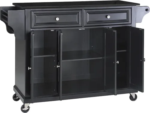 Miniatura 2 de Crosley Furniture isla de cocina con ruedas, Madera, Negro