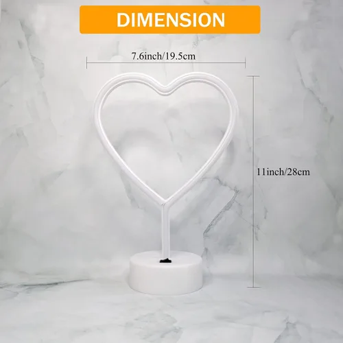 Miniatura 6 de Letrero de luz LED con luces de corazón, letrero de neón en forma de corazón con base (azul)