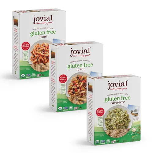Jovial Penne Rigate - Pasta sin gluten Jovial Fusilli sin gluten | Pasta Jovial Caserecce sin gluten | Pasta de arroz integral de grano entero |