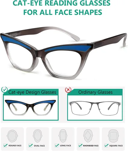 Miniatura 14 de Eyekepper Paquete de 5 lentes de lectura para mujer (uno para cada color, +0.00)