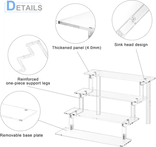 Miniatura 7 de Organizador de perfume para cupcakes, soporte de colonia para hombres, estantes de almacenamiento de acrílico escalonados de 12 pulgadas, soporte