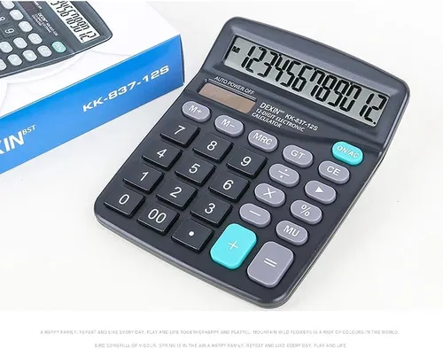 Miniatura 5 de Calculadora Calculadora de oficina de 12 dígitos con pantalla LCD grande, energía solar dual y batería Calculadora de botón grande Oficina
