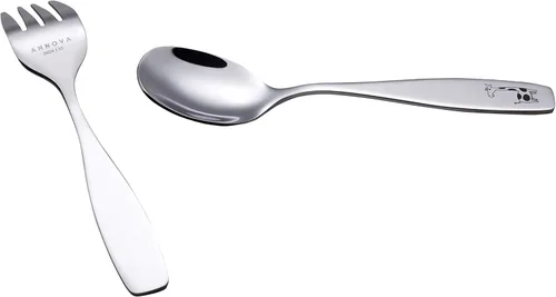 Miniatura 3 de ANNOVA Juego de cubiertos para niños de 6 piezas de acero inoxidable - 2 tenedores seguros, 2 cuchillos de cena, 2 cucharas de cena, utensilios