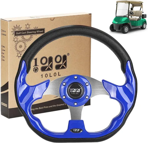 Miniatura 16 de 10L0L Volante de carrito de golf, diseño universal para Yamaha, EZGO RXV y TXT, Club Car DS, Club Car Precedent Tempo, la mayoría de los carritos