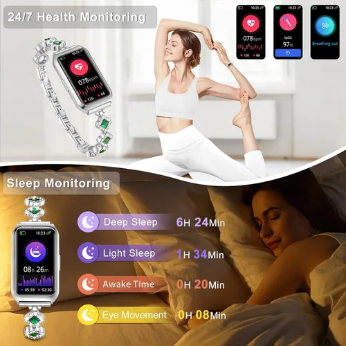 Miniatura 6 de Smart Watches for Women,Fitness Tracker Watches with Sleep Monitor/Heart Rate/Blood Oxygen,IP68 Waterproof FitnessTracker with Long