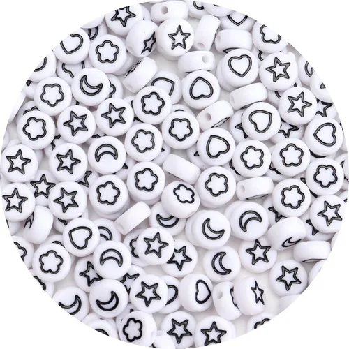 Miniatura 19 de 100 cuentas de letras – Cuentas redondas blancas del alfabeto acrílico de 0.16 x 0.27 pulgadas para hacer joyas, pulseras, collares y llaveros