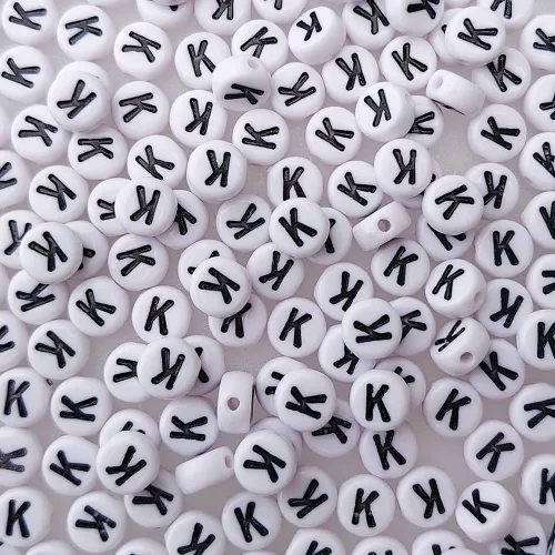 Miniatura 5 de Más de 200 cuentas de letras M individuales de 0.16 x 0.27 pulgadas para la fabricación de joyas, alfabeto acrílico redondo blanco a granel