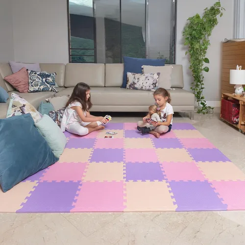 Miniatura 13 de MioTetto Tapete de juego para bebé, baldosas de espuma suave para el suelo para niños. Baldosas de espuma entrelazadas ajustables, se adapta a