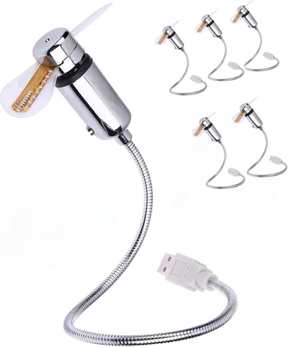 Miniatura 11 de Sokelinn-six Ventilador LED USB, mini ventilador de refrigeración flexible portátil alimentado por USB con interruptor para computadora