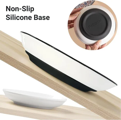 Miniatura 2 de Cuencos de cerámica para gatos, platos antideslizantes para gatos, paquete de 3 cuencos de comida para gatos, antifatiga y antibigotes, platos