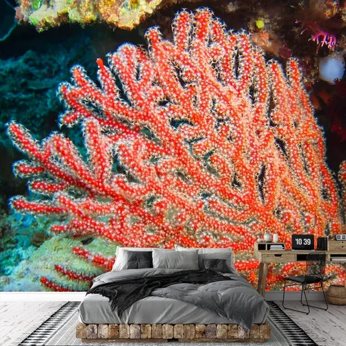 Miniatura 10 de SIGNWIN Adhesivo de pared extraíble / mural vibrante amarillo coral azul peces océano animales realismo de la naturaleza, playa náutica colorido