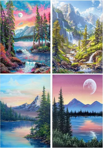 Miniatura 16 de EWJRNSF Paquete de 6 kits de pintura de diamantes 5D para adultos principiantes, juegos de arte de diamantes, pintura de gemas y manualidades, B 6