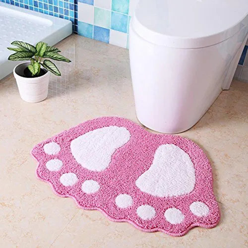 Miniatura 2 de MIFXIN Alfombra de baño con pies grandes, antideslizante, suave, absorbente, alfombra de área (rosa, 16 x 24 pulgadas)