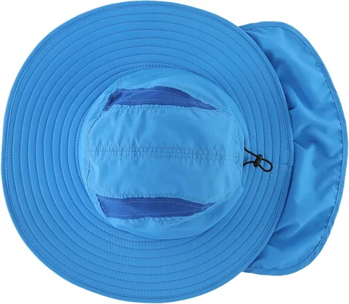 Miniatura 2 de Home Prefer - Gorra de protección solar SPF 50+ para hombre con ala ancha y solapa para el cuello