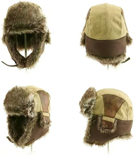 Miniatura 44 de Comhats Gran XL Trapper Trooper Caza Cálido Oído Solapa Rusia Ushanka Invierno Esquí Clima Frío Bombardero Sombreros para Hombres