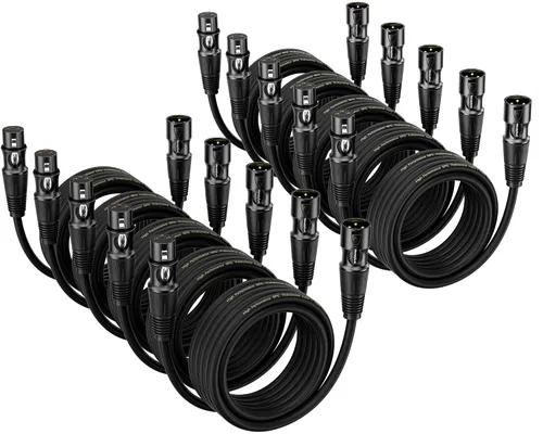Miniatura 13 de XLR Cables 3 pies 4 paquetes – Cable de micrófono macho a hembra con 3 pines equilibrados XLR cables de altavoz XLR cable de micrófono
