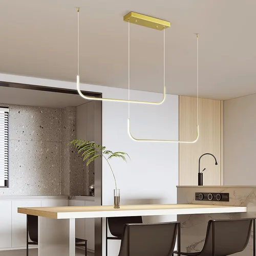 Miniatura 7 de Candelabro lineal moderno regulable de 6000 K, lámparas colgantes LED para techo, lámparas doradas para comedor, cocina, isla, sala de estar, Negro