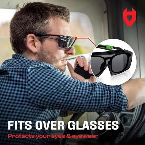 Miniatura 3 de NoCry Gafas de Seguridad Tintadas Sobre Anteojos para Hombres y Mujeres con Lentes Envolventes Antiarañazos — Certificadas UV400 y ANSI Z87