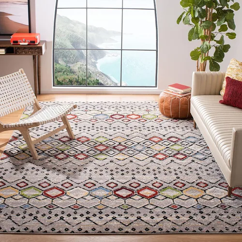 Miniatura 15 de SAFAVIEH Amsterdam Collection Alfombra Decorativa - 2.3 pies x 4 pies, Negro & Multi, Diseño Marroquí Bohemio, Sin Desprendimiento y Fácil Cuidado