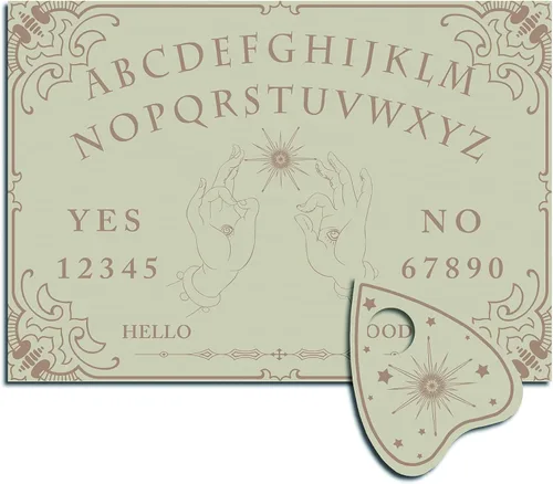 CREATCABIN Tablero de madera con péndulo, tablero de madera para hablar con planchette, kit de adivinación, juego de caza de espíritus, decoración