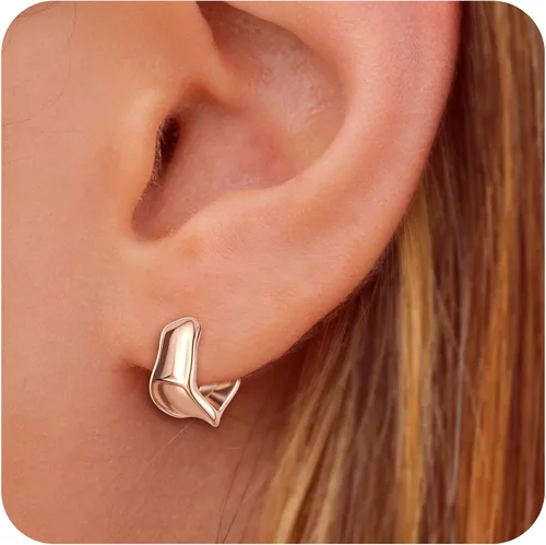 Miniatura 8 de Aretes de aro gruesos de oro para mujer, chapados en oro de 14 quilates y plata, aretes geométricos, aretes colgantes de nudo de moda