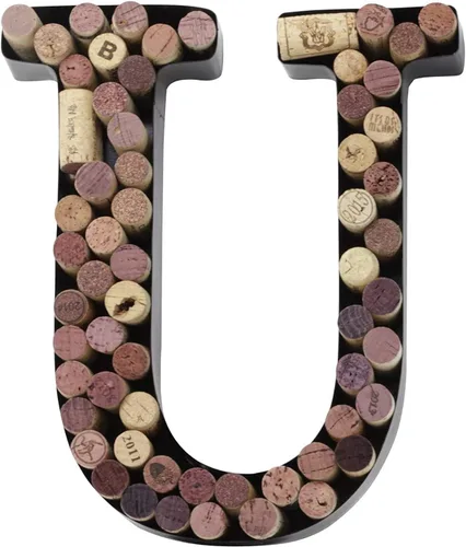 Miniatura 28 de Made Easy Kit Letra de metal para corchos de vino, monograma para atesorar recuerdos y soporte con kit de montaje en pared gratuito A-Z