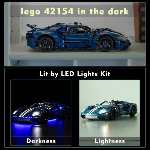 Miniatura 6 de VONADO Kit de luces LED para Lego 2022 Ford GT 42154, kit de luces Technic Ford GT de bricolaje compatible con automóvil Lego (sin modelo)