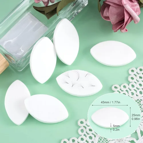 Miniatura 2 de OIIKI Esponja de práctica en forma de ojo – 10 esponjas de ejercicio de pestañas para principiantes – Suministros para extensiones de pestañas